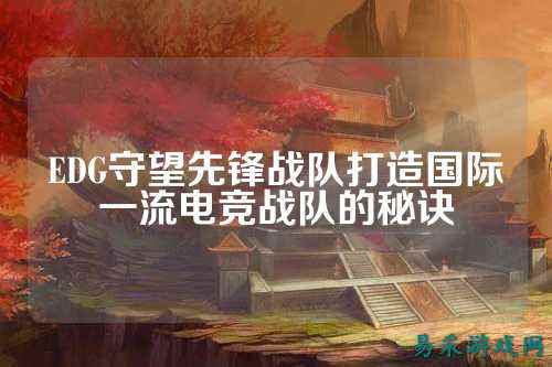 EDG守望先锋战队打造国际一流电竞战队的秘诀