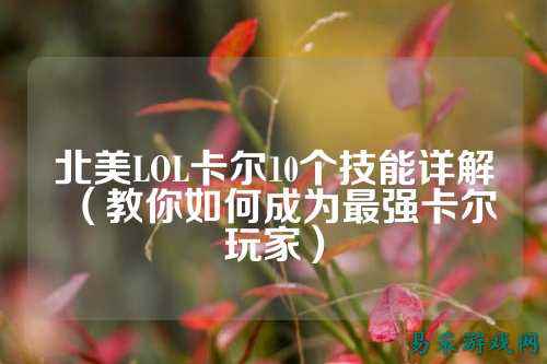 北美LOL卡尔10个技能详解（教你如何成为最强卡尔玩家）