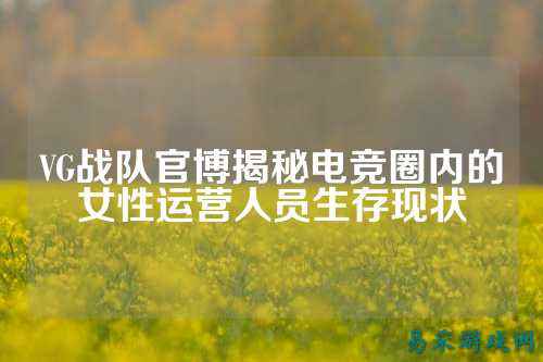 VG战队官博揭秘电竞圈内的女性运营人员生存现状
