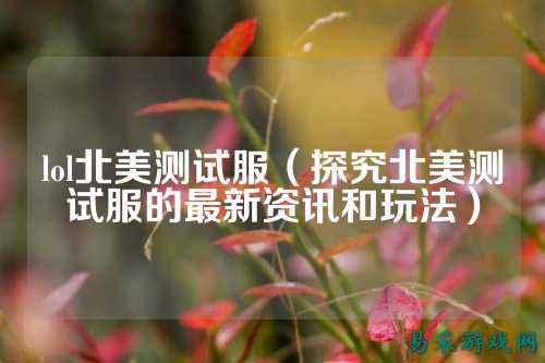 lol北美测试服(探究北美测试服的最新资讯和玩法)