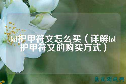 lol护甲符文怎么买(详解lol护甲符文的购买方式)
