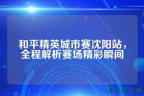 和平精英城市赛沈阳站，全程解析赛场精彩瞬间