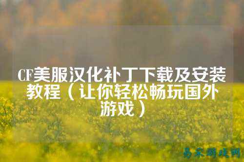 CF美服汉化补丁下载及安装教程（让你轻松畅玩国外游戏）