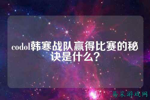 codol韩寒战队赢得比赛的秘诀是什么？