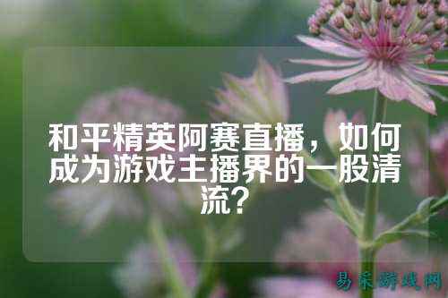 和平精英阿赛直播,如何成为游戏主播界的一股清流?