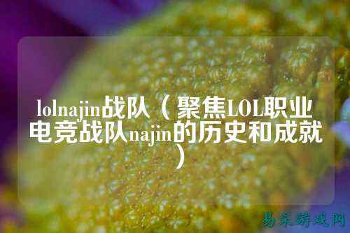 lolnajin战队（聚焦LOL职业电竞战队najin的历史和成就）