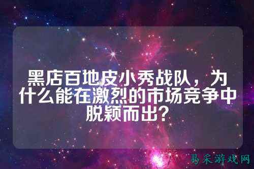 黑店百地皮小秀战队，为什么能在激烈的市场竞争中脱颖而出？