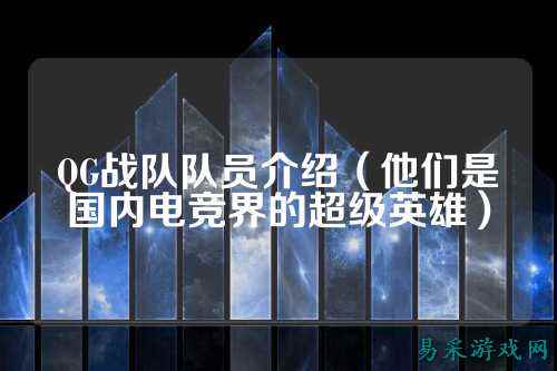 QG战队队员介绍（他们是国内电竞界的超级英雄）