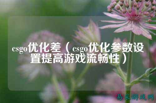 csgo优化差（csgo优化参数设置提高游戏流畅性）