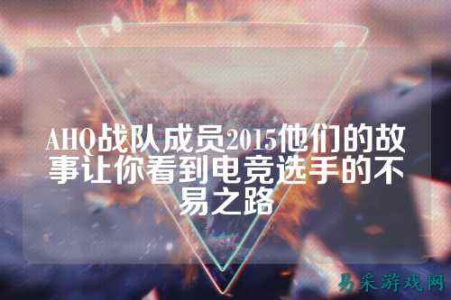AHQ战队成员2015他们的故事让你看到电竞选手的不易之路