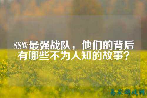 SSW最强战队，他们的背后有哪些不为人知的故事？
