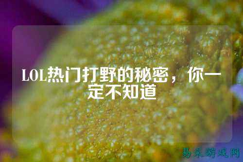 LOL热门打野的秘密,你一定不知道