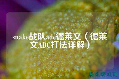 snake战队adc德莱文（德莱文ADC打法详解）