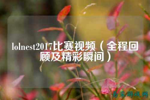 lolnest2017比赛视频（全程回顾及精彩瞬间）