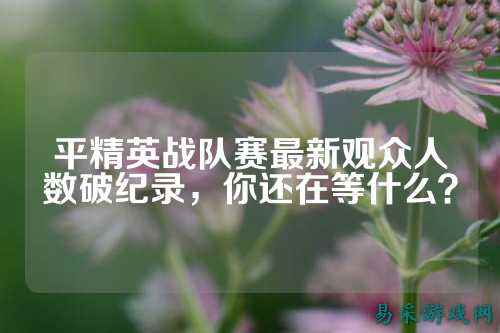 平精英战队赛最新观众人数破纪录，你还在等什么？