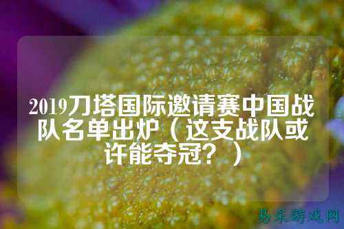 2019刀塔国际邀请赛中国战队名单出炉（这支战队或许能夺冠？）