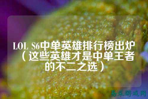 LOL S6中单英雄排行榜出炉(这些英雄才是中单王者的不二之选)