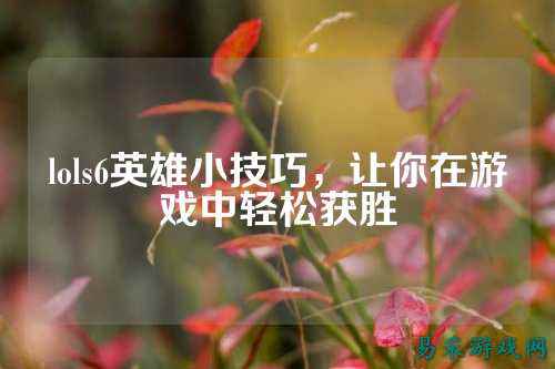 lols6英雄小技巧，让你在游戏中轻松获胜