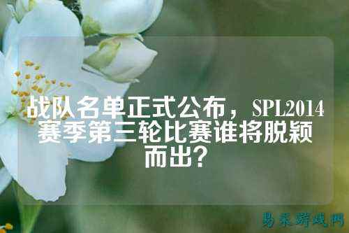 战队名单正式公布，SPL2014赛季第三轮比赛谁将脱颖而出？