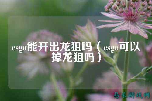 csgo能开出龙狙吗(csgo可以掉龙狙吗)