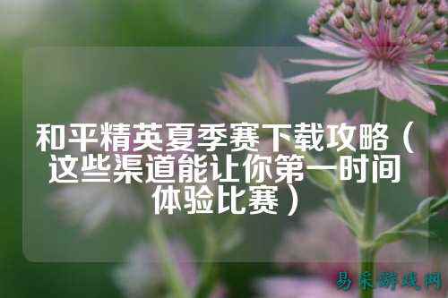 和平精英夏季赛下载攻略（这些渠道能让你第一时间体验比赛）