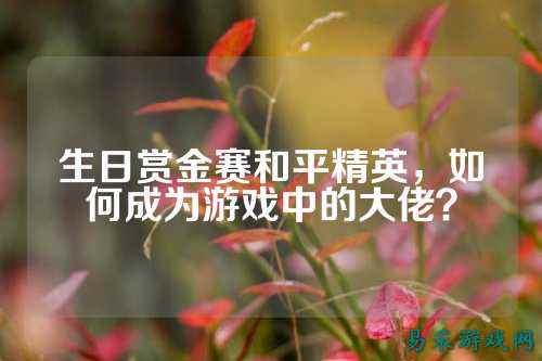 生日赏金赛和平精英，如何成为游戏中的大佬？