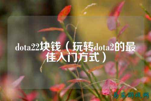 dota22块钱(玩转dota2的最佳入门方式)