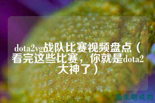 dota2vg战队比赛视频盘点（看完这些比赛，你就是dota2大神了）