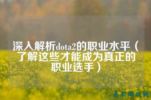 深入解析dota2的职业水平(了解这些才能成为真正的职业选手)