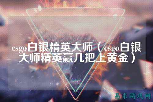 csgo白银精英大师（csgo白银大师精英赢几把上黄金）