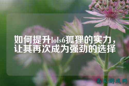如何提升lols6狐狸的实力,让其再次成为强劲的选择