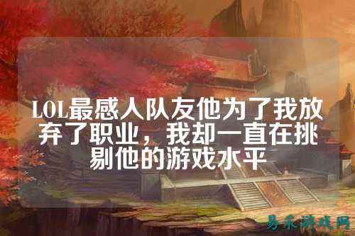 LOL最感人队友他为了我放弃了职业，我却一直在挑剔他的游戏水平
