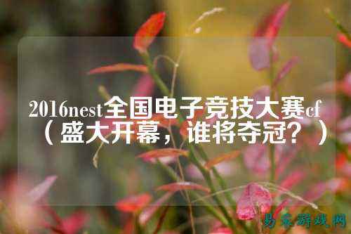 2016nest全国电子竞技大赛cf(盛大开幕,谁将夺冠?)
