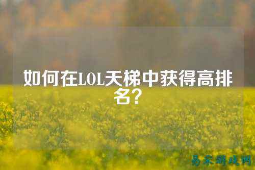 如何在LOL天梯中获得高排名？