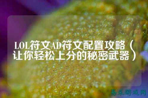 LOL符文AD符文配置攻略（让你轻松上分的秘密武器）