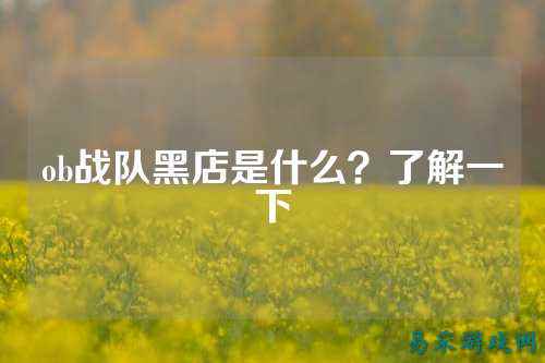 ob战队黑店是什么？了解一下