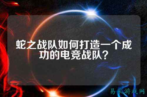 蛇之战队如何打造一个成功的电竞战队？