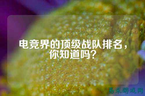 电竞界的顶级战队排名，你知道吗？