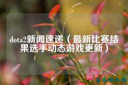 dota2新闻速递(最新比赛结果选手动态游戏更新)