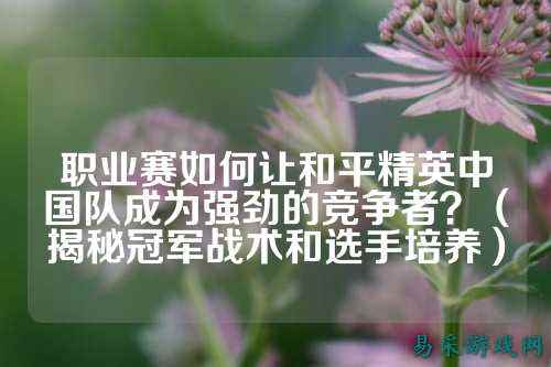 职业赛如何让和平精英中国队成为强劲的竞争者?(揭秘冠军战术和选手培养)