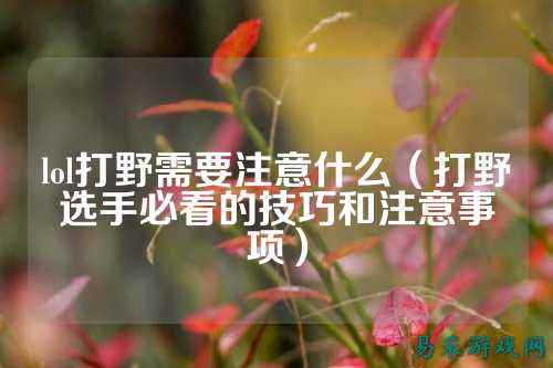 lol打野需要注意什么(打野选手必看的技巧和注意事项)