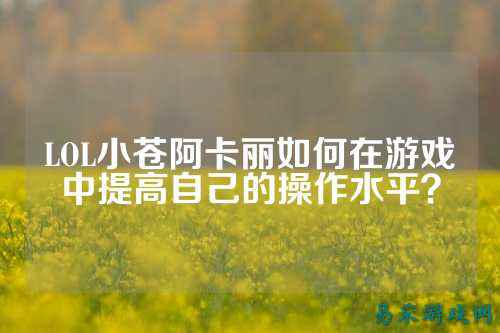 LOL小苍阿卡丽如何在游戏中提高自己的操作水平？