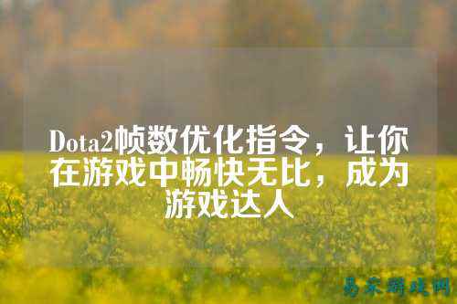 Dota2帧数优化指令,让你在游戏中畅快无比,成为游戏达人