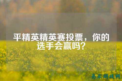平精英精英赛投票,你的选手会赢吗?