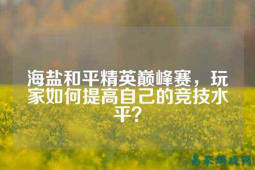海盐和平精英巅峰赛,玩家如何提高自己的竞技水平?