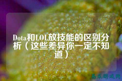 Dota和LOL放技能的区别分析(这些差异你一定不知道)
