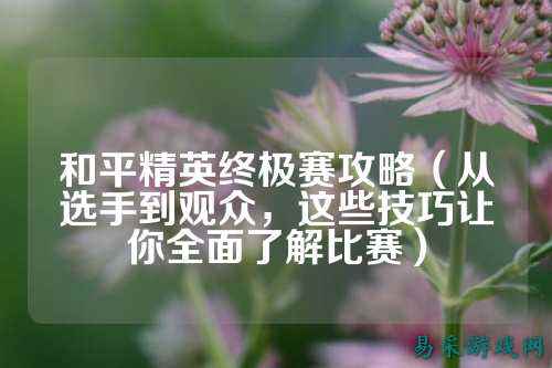 和平精英终极赛攻略(从选手到观众,这些技巧让你全面了解比赛)