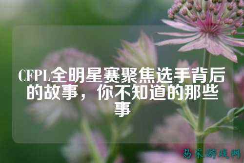 CFPL全明星赛聚焦选手背后的故事,你不知道的那些事