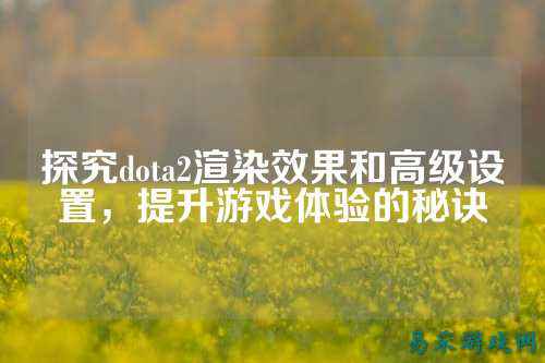 探究dota2渲染效果和高级设置，提升游戏体验的秘诀