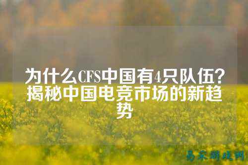为什么CFS中国有4只队伍?揭秘中国电竞市场的新趋势